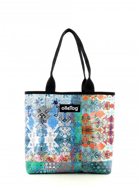 Shopping bag Kurzras Puni Patchwork, flowers, pattern, colourful, texture