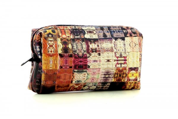 Cosmetic bag Steinegg Weingueter abstract, plaid, red, burgundy, geometric, lilac
