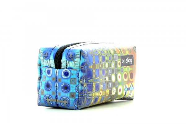 Cosmetic bag Burgstall Futter geometric, colorful, abstract, brown, blue, gold, gray, yellow