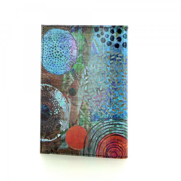 Notebook Laas - A6 Vogtland colorful, abstract, blue, red, orange, circles, patchwork