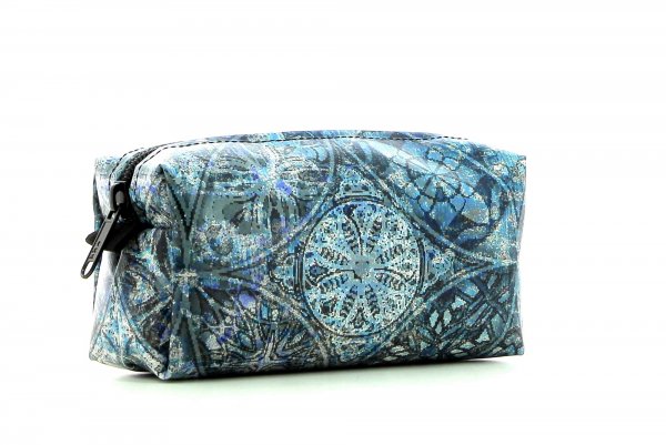 Cosmetic bag Burgstall Lafeid Blue, Grey, Flowers, Retro, Circles