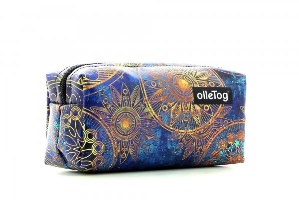 Cosmetic bag Burgstall San Marco flowers, blue, gold, yellow