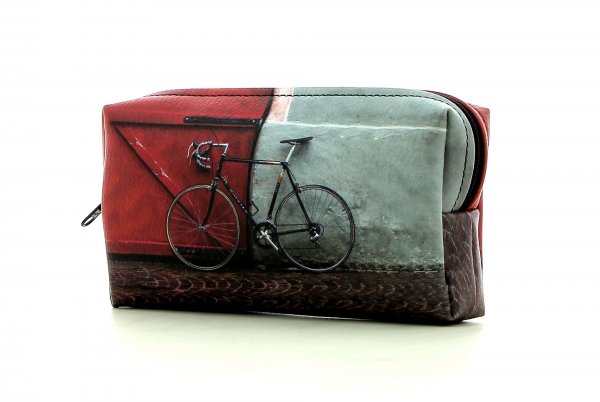 Cosmetic bag Steinegg Zara racing bicycle, red door, pavement cubes