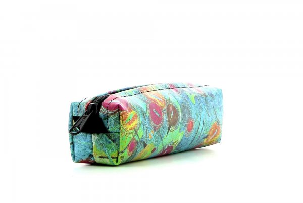 Pencil case Marling Silvester turquoise, green, pink, orange, dots, lines, patchwork