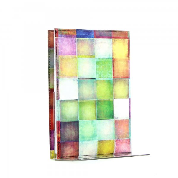 Notebook Tarsch - A5 Walburg plaid, colored, geometric, yellow, white, pink, green, blue