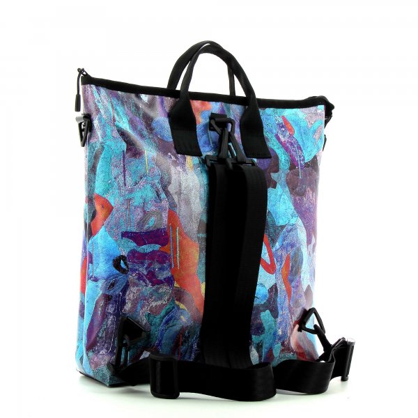 Backpack bag Pfalzen Zargen Patchwork, blue, red, colourful