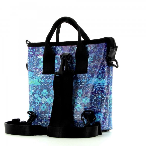 Backpack bag Siebeneich Soeles blue, grey, turquoise, texture, carpet