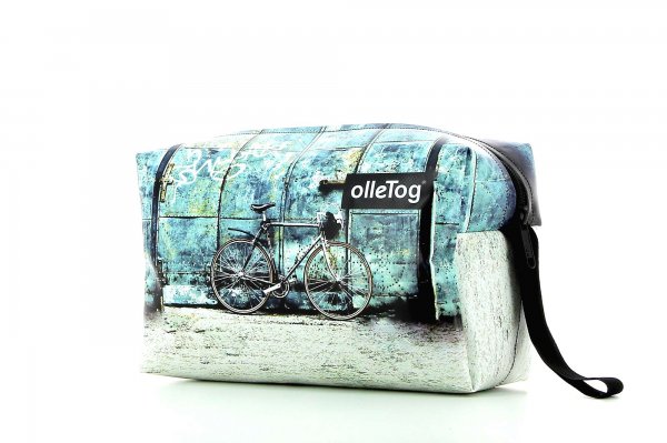 Toiletry bag Naturns Antlas racing cycle, retro, vintage, turquoise, white, black
