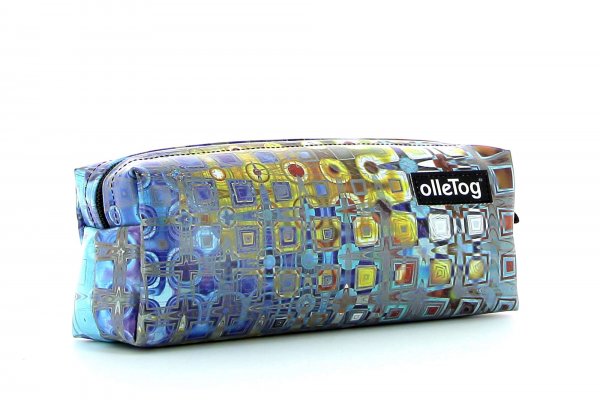 Pencil case Rabland Futter geometric, colorful, abstract, brown, blue, gold, gray, yellow