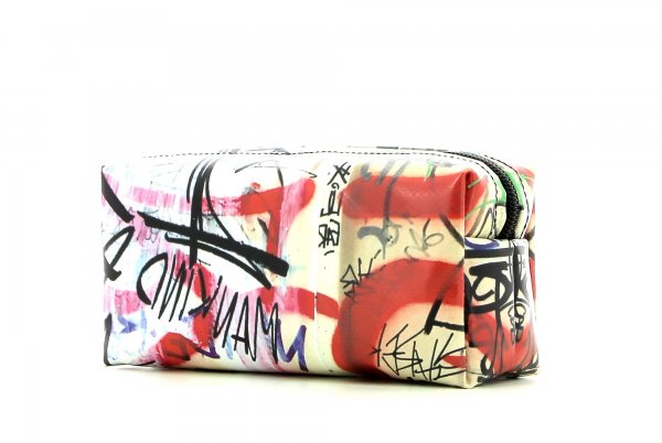 Cosmetic bag Burgstall Haslacher graffiti, scriptures, red, white, black
