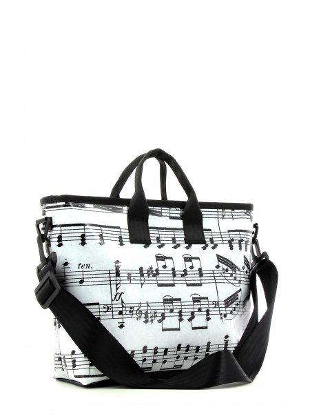 Shopping bag Tschars XXX April Grau music, notes, gray, black