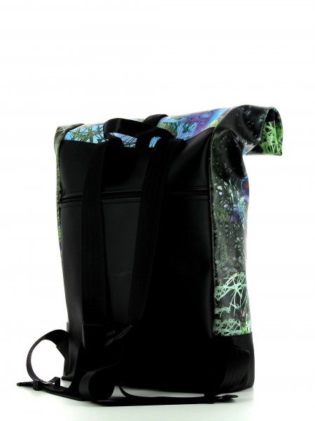 Roll backpack Riffian Dorn green, blue, purple, circle