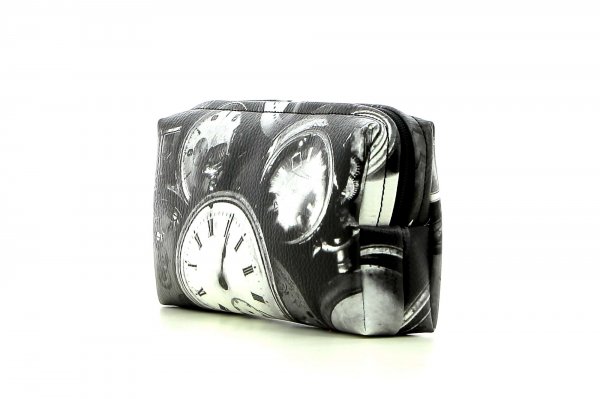 Cosmetic bag Steinegg Veneto black, white, pocket watch, vintage, retro