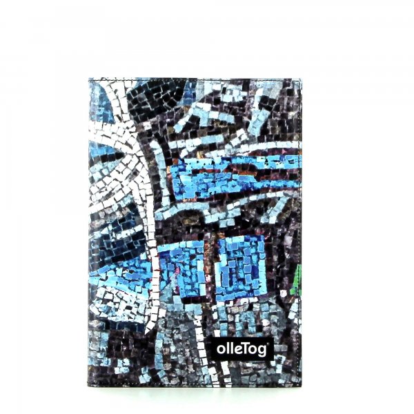Notizheft Tarsch - A5 Schanzen Mosaik, blau, grau, türkis, Wand, Stein