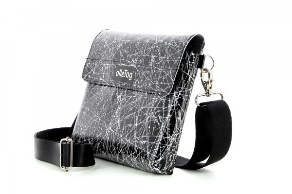 Bags Clutch bag Montog black, white, lines, fonts, two-colour, starry sky