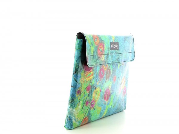 Laptop case Luttach - 13" Silvester turquoise, green, pink, orange, dots, lines, patchwork