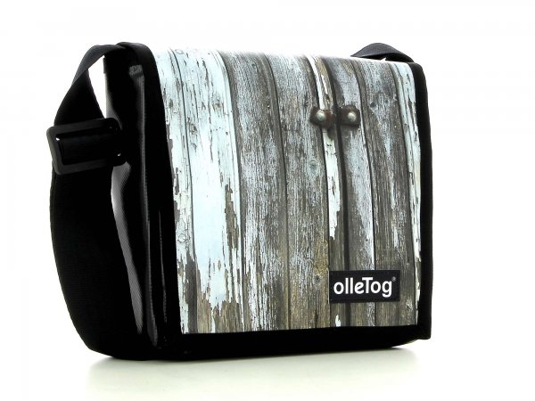 SALE messenger bag Glurns - Lappa Stripes, white, wooden wall, wooden mouldings