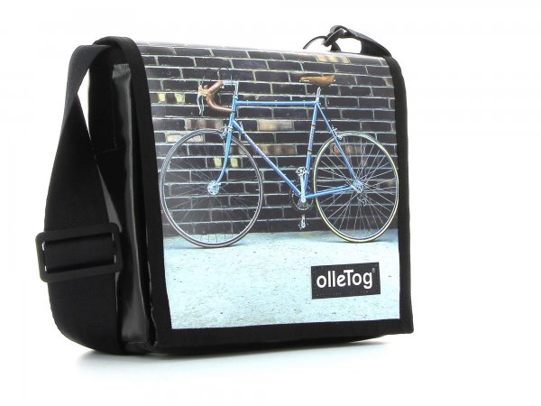 Messenger bag Glurns Tribulaun racing bicycle, retro, vintage, white, brown, blue
