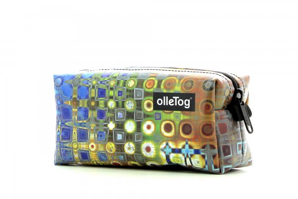 Cosmetic bag Burgstall Futter geometric, colorful, abstract, brown, blue, gold, gray, yellow