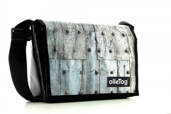 Messenger bag Eppan Zanser Stripes, grey, wooden wall, rust, nails