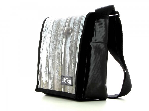 SALE messenger bag Glurns - Lappa Stripes, white, wooden wall, wooden mouldings